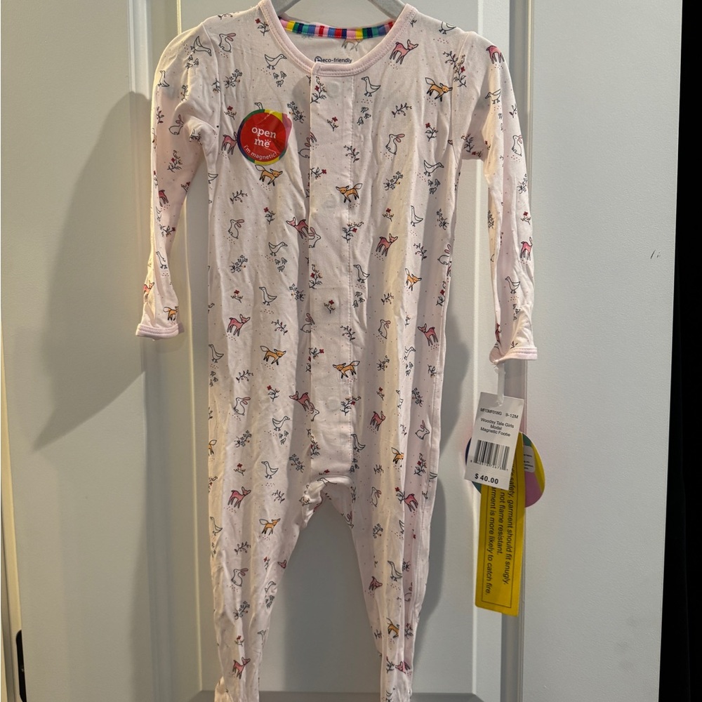 Magnetic Me Pink Animal Print Kids Footie